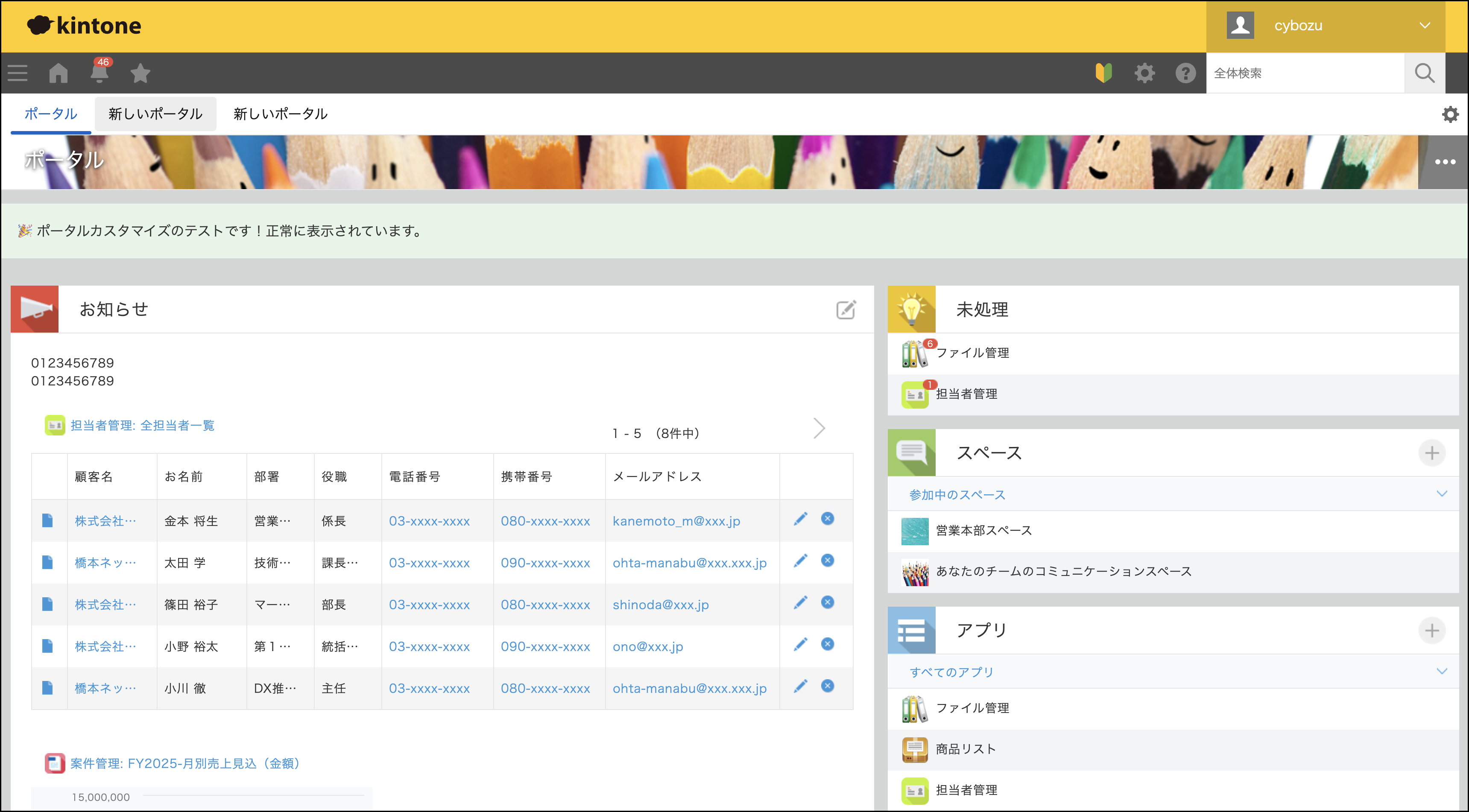 従来のPC版ポータル画面