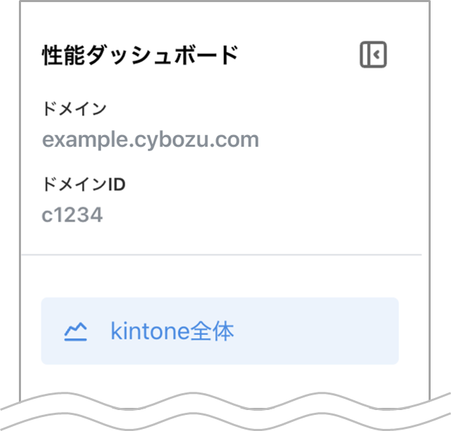 新しいデザインに変更された性能ダッシュボードのサイドメニュー