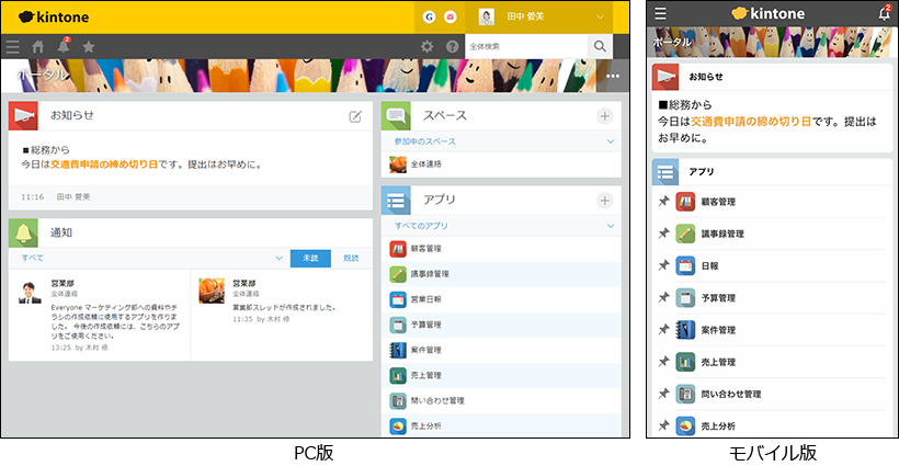 スクリーンショット:PC版とモバイル版の比較