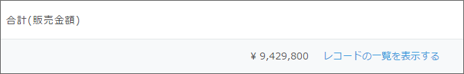 スクリーンショット:当月の売上額の合計が表示されている