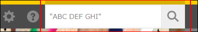 スクリーンショット:検索ボックスに「"ABC DEF GHI"」と入力している